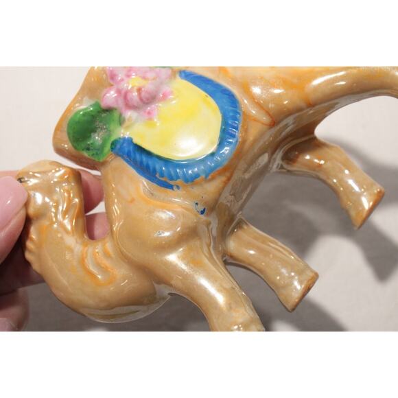 Vintage Lusterware Camel Figurine Small Planter Vase Ceramic Kitch MCM Japan - Picture 10 of 10
